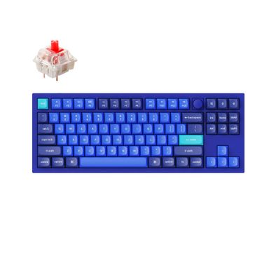 Keychron Q3 QMK Custom Hot-Swappable Gateron G-Pro Keybaord With RGB, Knob And Red Switch - Navy Blue