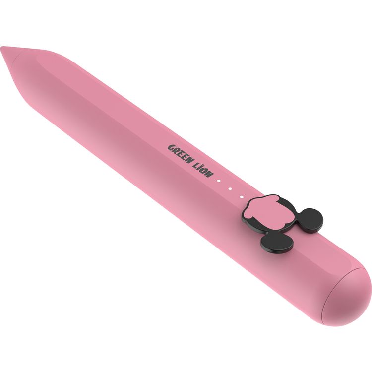 قلم ستايلس للأطفال من غرين ليون برو أكتيف مع مؤشر لمستوى البطارية، منفذ شحن USB-C، وقت استخدام يصل إلى 8 ساعات، حساسية ميل متقدمة، رفض راحة اليد، بطارية 100 مللي أمبير، وظيفة إيقاف التشغيل التلقائي - وردي