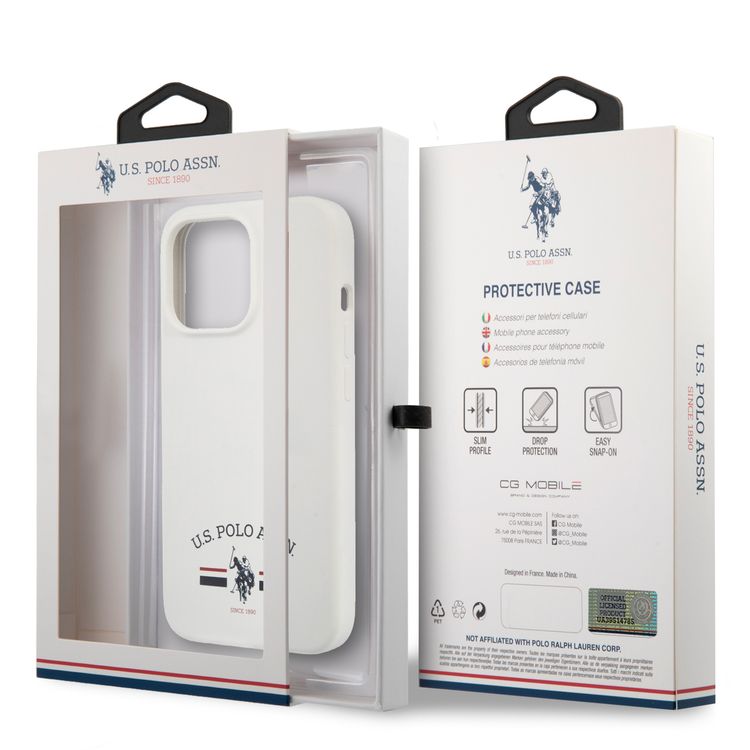 CG MOBILE U.S. Polo Assn. Liquid Silicone Flag Logo USPA Compatible for iPhone 13 Pro (6.1") Shock Absorption, Anti-Scratch, Easy Access to All Ports, & Drop Resistant