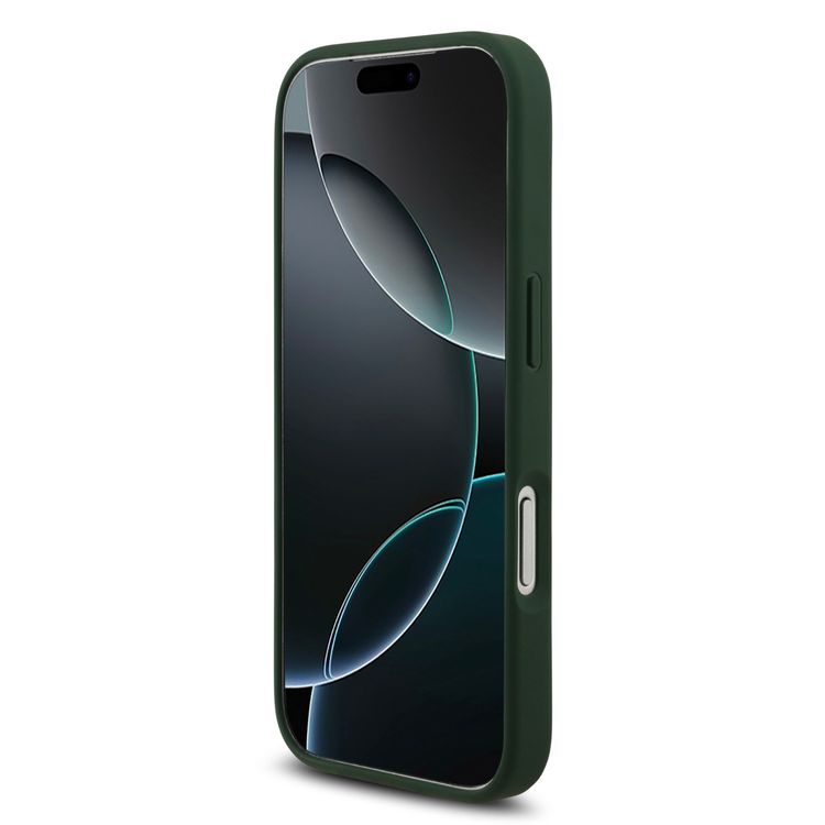 حافظة صلبة من جلد البولي يوريثان MagSafe بتصميم Bliss لهاتف iPhone 17 Pro Max من لاكوست، حماية من السقوط، تصميم نحيف، تغليف مستدام، تصميم سهل التركيب - لون أخضر