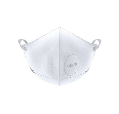 Airpop Pocket Reusable Kids Face Mask with 2 Pieces per Pack, 4-Layer Filter Face Covering, Up to 40 Hours of Wearability, 3D Structure, Soft Ergonomic Foam Seal, 99.3% Particle Filtration & 99.9% Bacterial Filtration - White