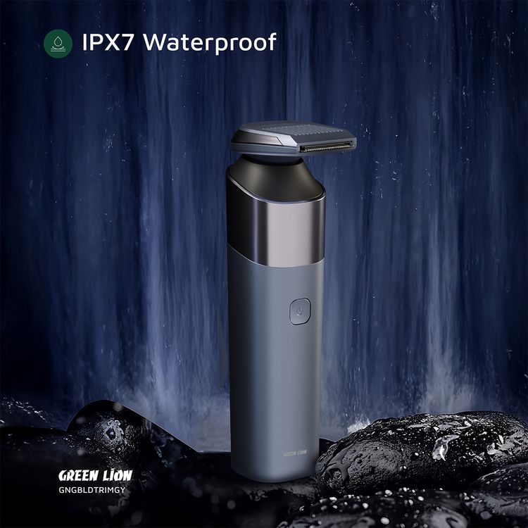 Green Lion 3-in-1 G-Blade Trimmer with Digital Display, 90 Minutes Working Time, 5W Power, Stainless Steel Blade, 600mAh Battery, Travel Lock, Shaver, Hair & Nose Trimmer - Gray