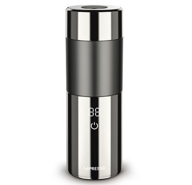 صانعة الإسبريسو الصغيرة LePresso QuickBrew مع تشغيل بلمسة واحدة، بسعة 130-150 مل، عرض رقمي، تصميم مضاد للحروق، وقت تحضير من 5 إلى 8 دقائق، القدرة المقررة 100-180 واط، مادة الفولاذ المقاوم للصدأ 304 بدرجة الطعام - فضي