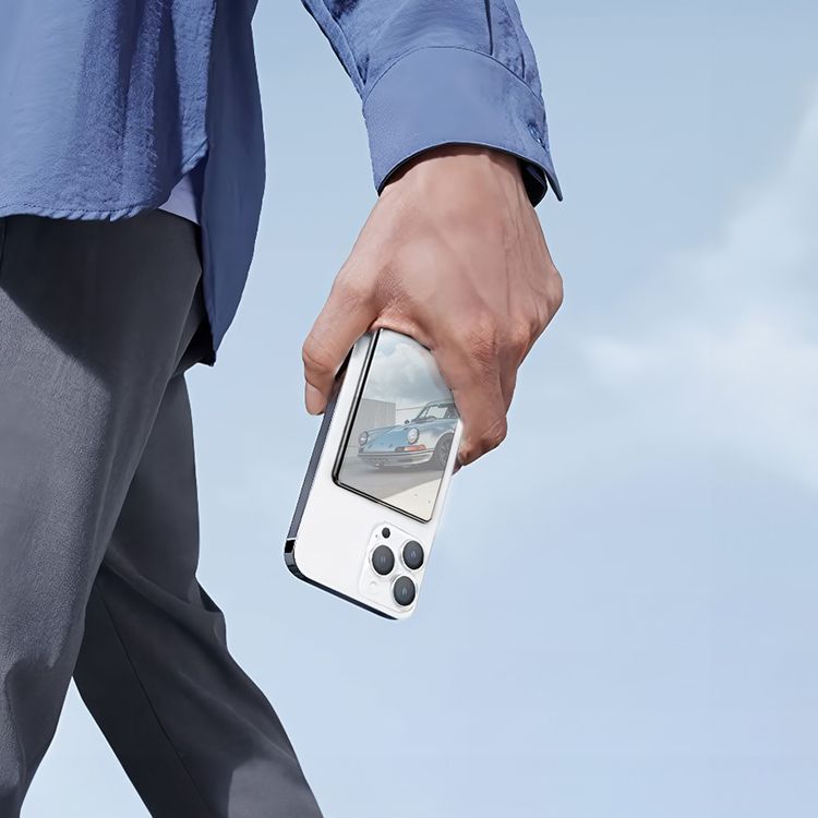 Green Lion Mirror Design 5000mAh Power Bank with LED Indicator, Type-C Port, 20W Power Delivery, 15W Wireless Output, Aluminum & Glass Material, Ultra-Thin & Ultra-Light Design, Fast Charge - Black