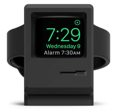 Elago W3 Stand Works With All types for Apple Watch Series, View Apple display through blast, Easy To Use, scratch-free silicone, Black