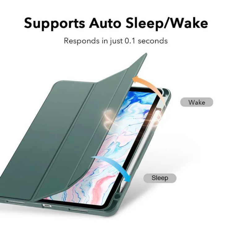 Green Lion Premium Leather Case Combo with Pen for Apple iPad Pro 10.2" 2019, Synthetic Leather, Slim-fit Design, Anti Scratch, Easy Access to All Ports, Multi-angled Stand, 360° Protection - Green