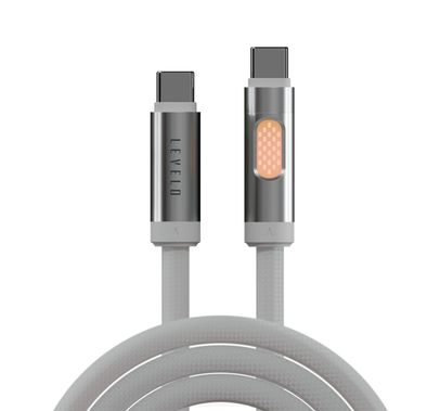 Levelo Essencecord USB-C to USB-C Cable, 100W Power Delivery, Aroma Emission Function with 6 Month Longevity, Fast Charge Support, Tangle-Free Design - White