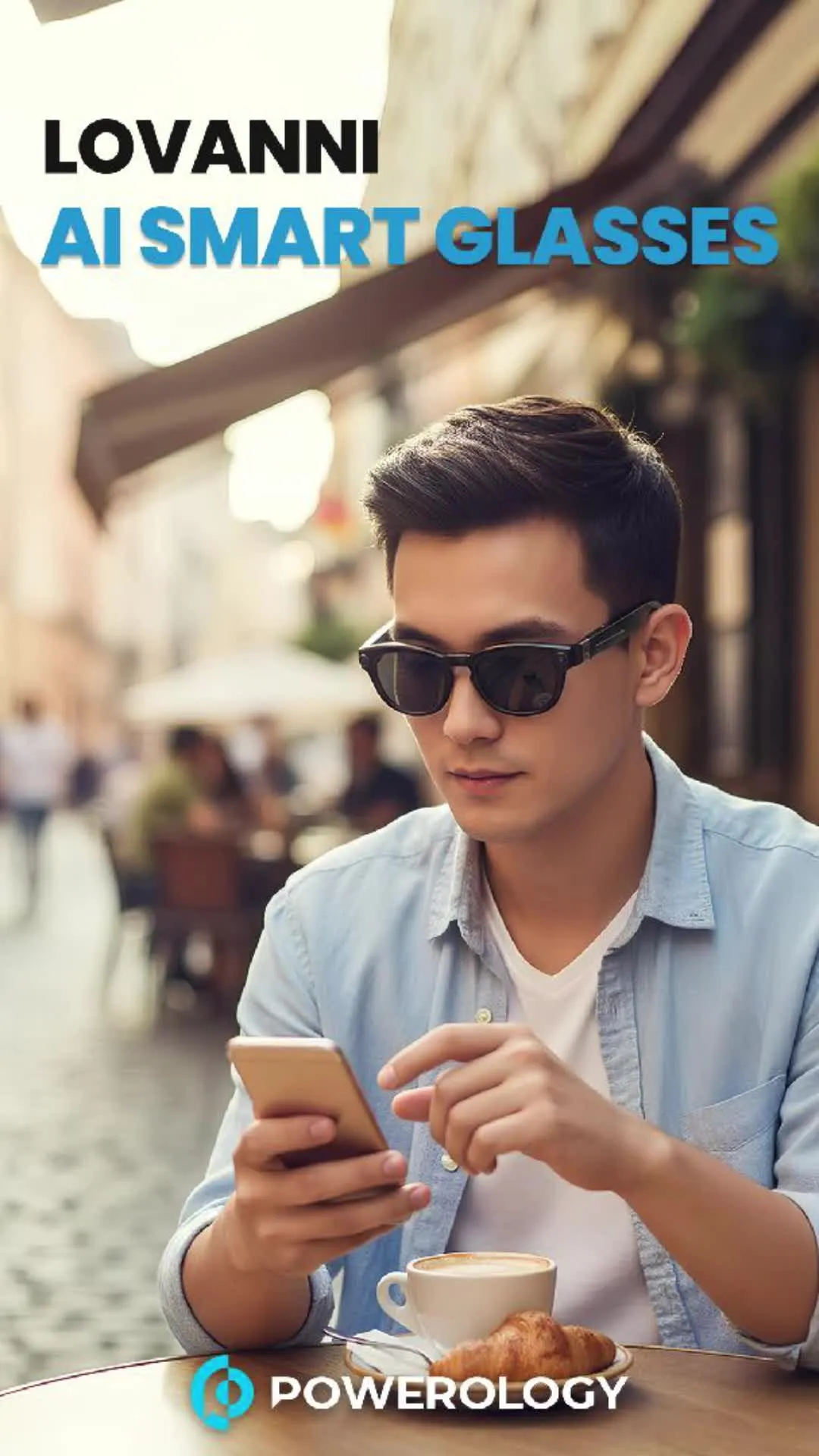 Powerology Lovanni AI Smart Glasses | UAE - Black (PWAICMBK)