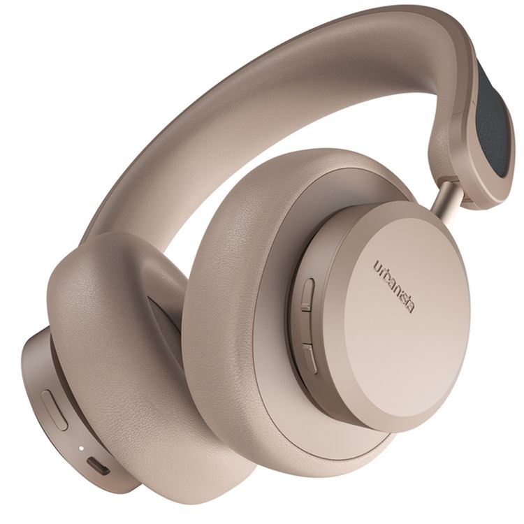 Urbanista Los Angeles Solar-Powered Wireless Headphones with Ambient Sound, Siri and Google Voice Assistant, Compatible with iOS & Android, Virtually Infinite Playtime - Sand Gold