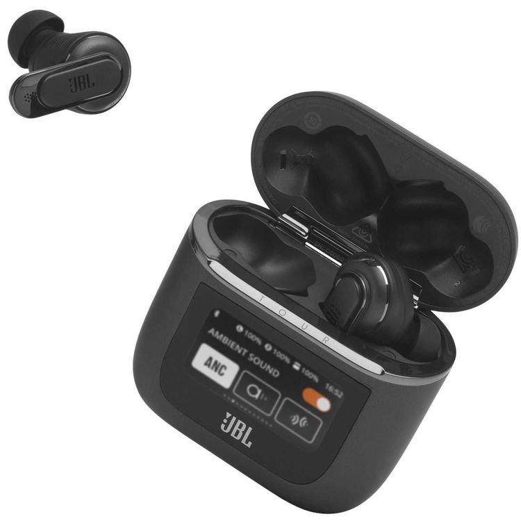 JBL Tour Pro2 True Wireless Earbuds with Noise Cancelling, 40 Hours Maximum Play Time, Bluetooth 5.3, 2 Hours Charging Time - Black