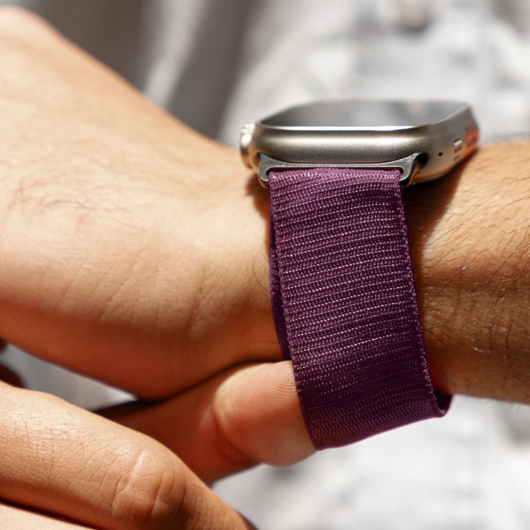 Levelo Ace Loop Watch Strap with Titanium G Hook Buckle for Apple Watch 49/45mm, Sweat & Water Resistant, Compatible with SE, Series 8, 7, 6, 5 & 4, Soft & Comfortable Fit - Purple
