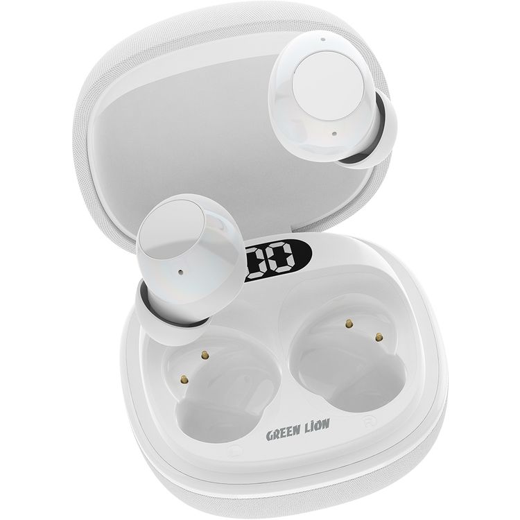 سماعات الأذن اللاسلكية الحقيقية جرين ليون مالبون مع تقنية ENC، وميكروفونات مزدوجة، ومنفذ شحن من نوع C، وإصدار بلوتوث 5.4. مدى بلوتوث 10 متر، بطارية علبة بسعة 300 مللي أمبير، وقت شحن ساعتين، ووقت استعداد 21 ساعة، عرض مستوى البطارية - أبيض