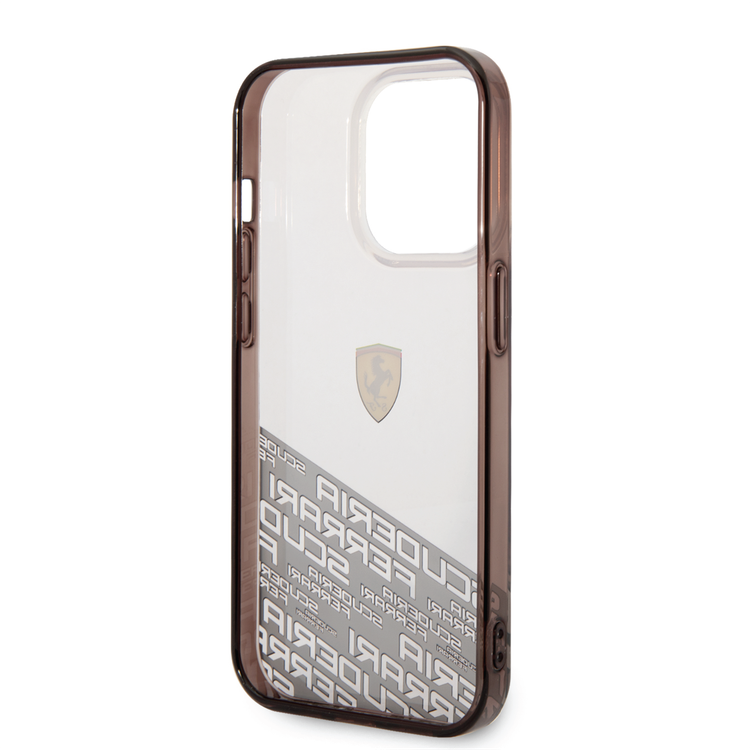 Ferrari PC/TPU IML Case with Bottom Scuderia Allover Print iPhone 14 Pro Max Compatibility - Silver