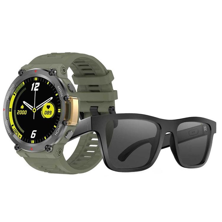 Green Lion Smart Combo Sunglass and Adventure Watch  - Black/Green