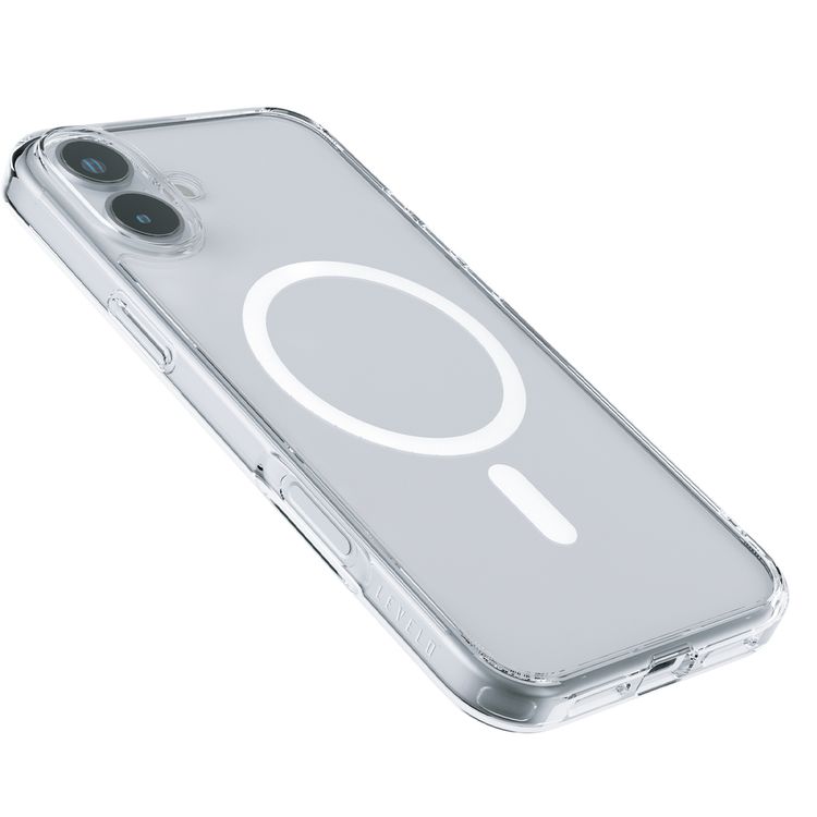 جراب Levelo MagSafe Clara Clear لهاتف iPhone 16 بتقنية Clearview ومقاومة الخدش 3H - شفاف