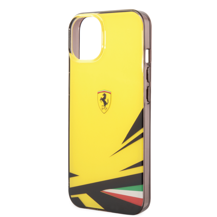 Ferrari PC/TPU Case with Double Layer Print iPhone 14 Compatibility - Yellow