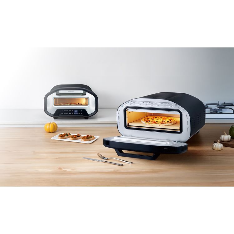 Porodo 12" Indoor Electric Pizza Maker with 7 Preset Programs, 80-430°C Temperature Control, 2200W Rated Power, Up to 60 Minutes Timer, Digital Display, Interior Lighting - Black