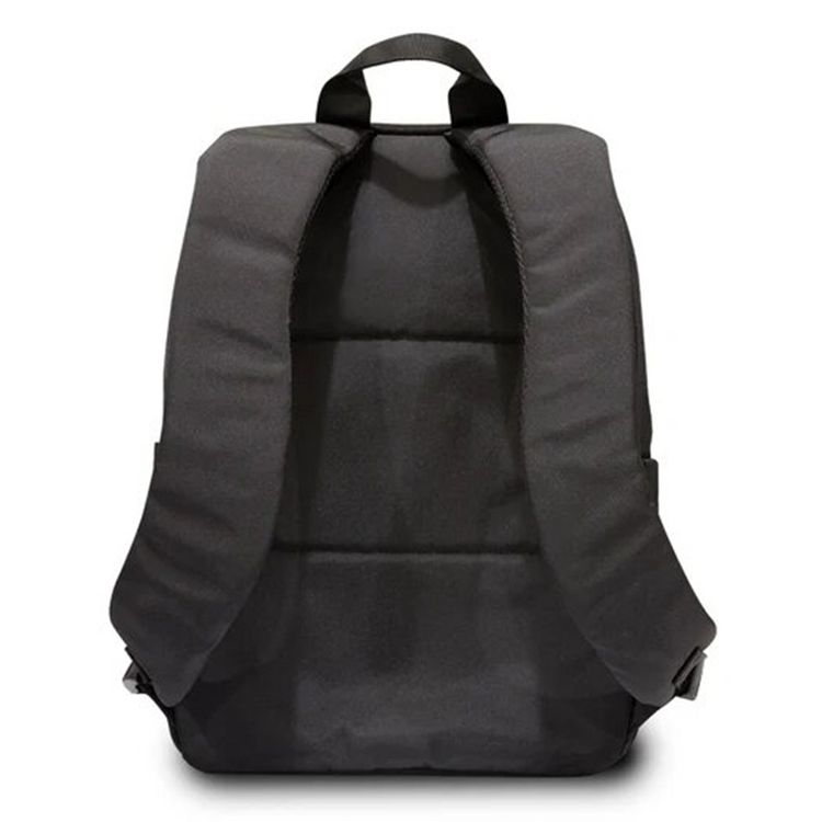 BMW Carbon & Leather Tricolor 15" Backpack with High-Quality Nylon + Synthetic Leather & Polyester Lining Material, Multiple Pockets, Adjustable Shoulder Strap, Water Resistant, Scratch-Resistant - Black