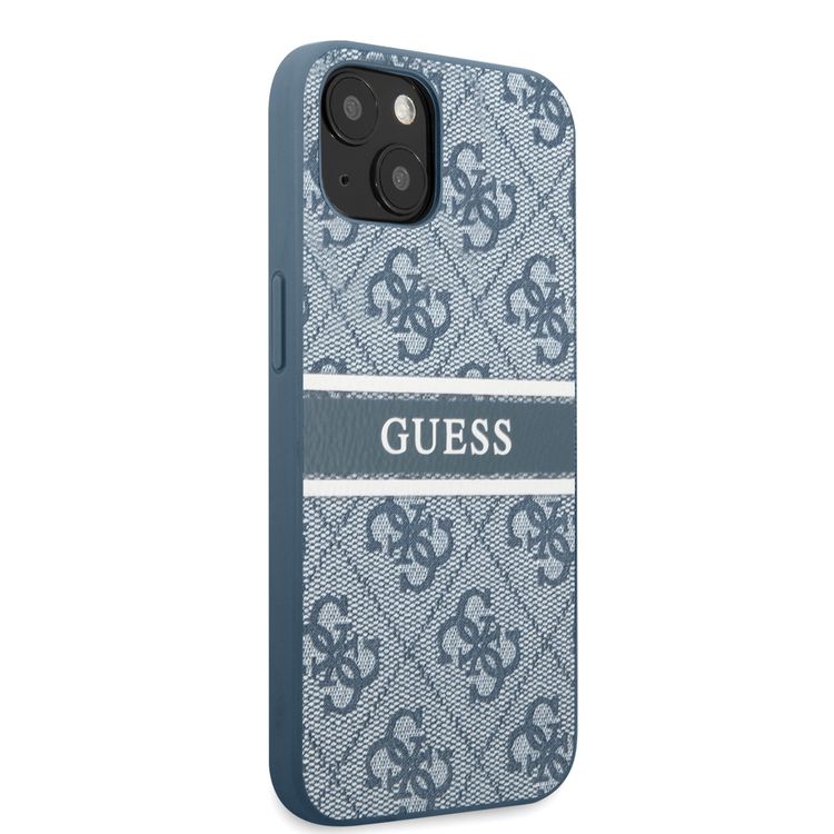 CG MOBILE Guess 4G PU Leather Case with Printed Stripe Compatible for iPhone 13 (6.1") Anti-Scratch, Easy Access to All Ports, Shock Absorption