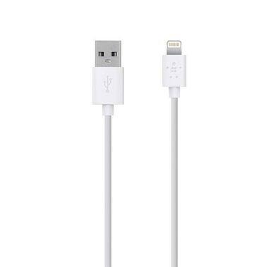 Belkin Charge With Sync Cable 3M Compatible for Lightning Devices MFI-Certified, Ultra-Compact & Portable Cord, Fast Charging and Data Transfer Connector, Case Compatibility - White White