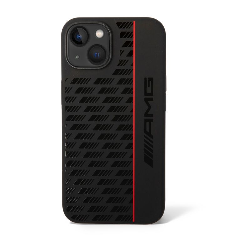 AMG Liquid Silicone Case - Carbon Pattern, Bumper Protection iPhone 14 Plus Compatibility - Black
