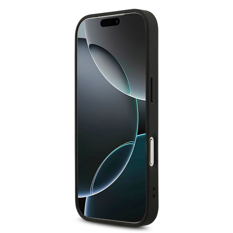 تخمين حافظة مغناطيسية 4G من الجلد الصناعي مع شعار مثلث لهاتف iPhone 17 Pro Max، تصميم نحيف، حماية من السقوط، قبضة مريحة، تغليف مستدام، تصميم خفيف الوزن، سهلة التركيب - باللون الأسود.