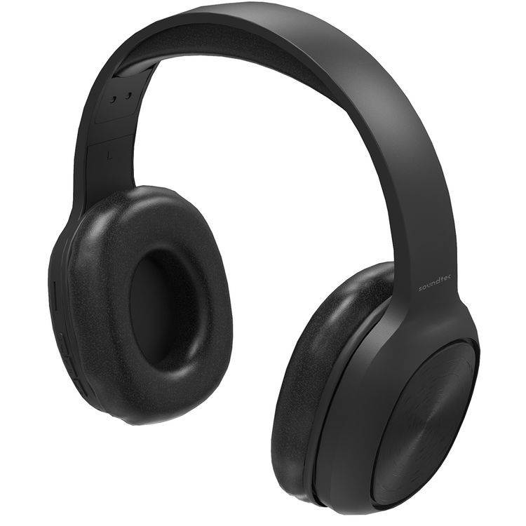 Porodo Soundtec Wireless Headphones with Noise Cancelling, Active Siri, Pure Bass, 2 Hours Charging Time, 12 Hours Playtime, 400mAh Battery Capacity - Black