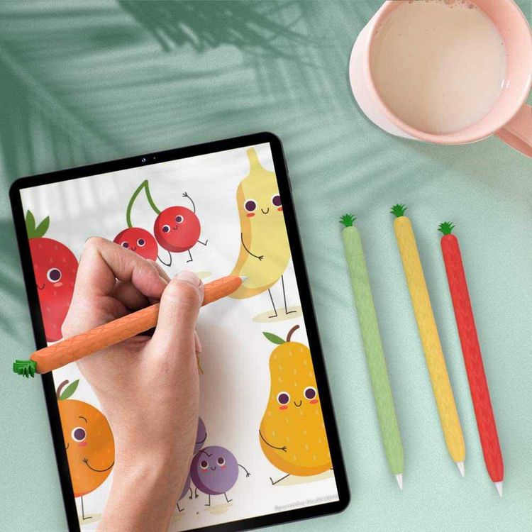 AhaStyle Summer Pineapple Molding Case Suitable for Apple Pencil 2nd Generation, Premium Silicone material, Unique Design and Durable Compatible with Apple Pencil 2nd Gen