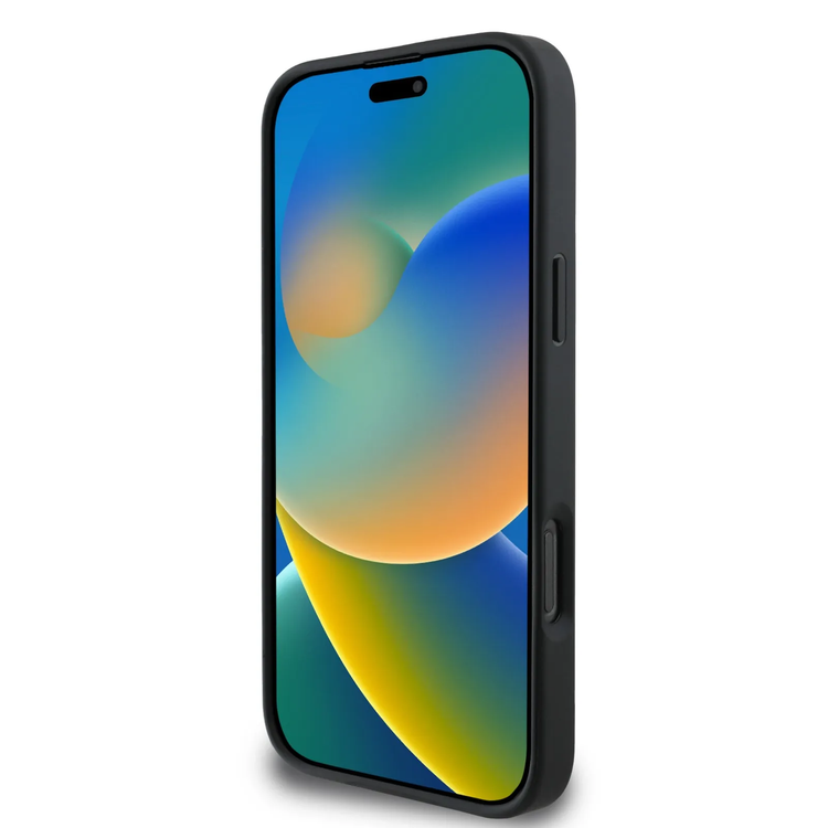 Guess Peony Hard Case for iPhone 16 Pro with Slim & Lightweight Design, Super Durable Materials, Comfortable Grip, Drop Protection - Black
