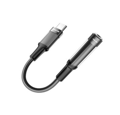 Green Lion Earphone Adapter with USB-C to 3.5mm Audio Jack Connector, 12cm Cable Length, Music Play & Call Function, More than 10,000 Bends Lifespan - Black