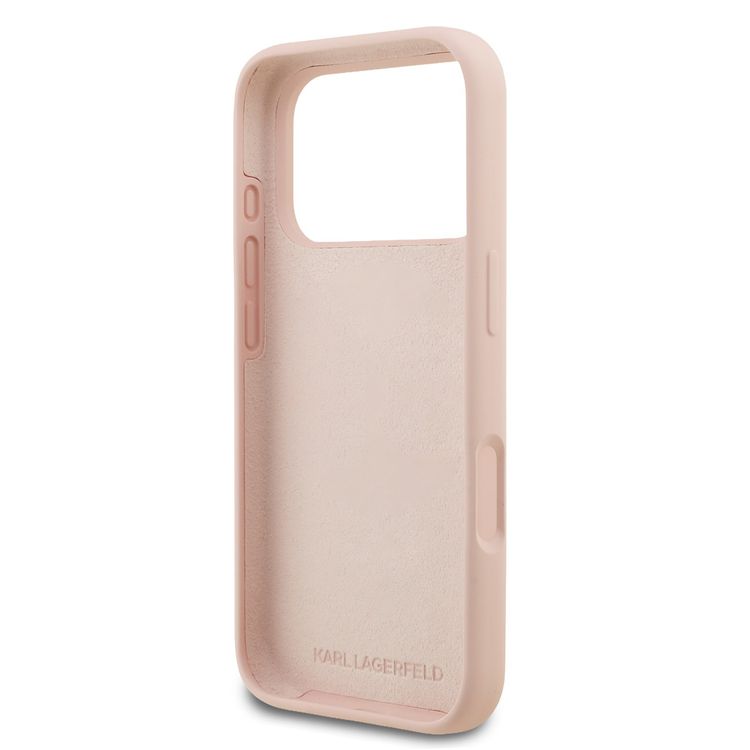 Karl Lagerfeld Liquid Silicone Case with Karl Sketch for iPhone 17 Pro, Comfortable Grip, Sustainable Packaging, Easy Snap-On, Drop Protection, Slim Profile & Lightweight Design - Pink