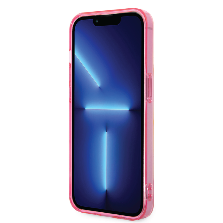 USPA PC/TPU Case with Tie&Dye Design & Horse Logo iPhone 14 Pro Compatibility - Pink