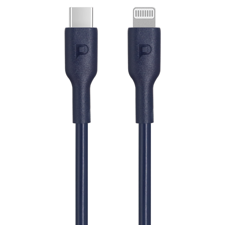 Powerology USB-C to Lightning Cable with 20W Power Delivery, 1.2m Cable Length, PVC Material, Universal Compatibility, Fast Data Sync & Charge - Blue