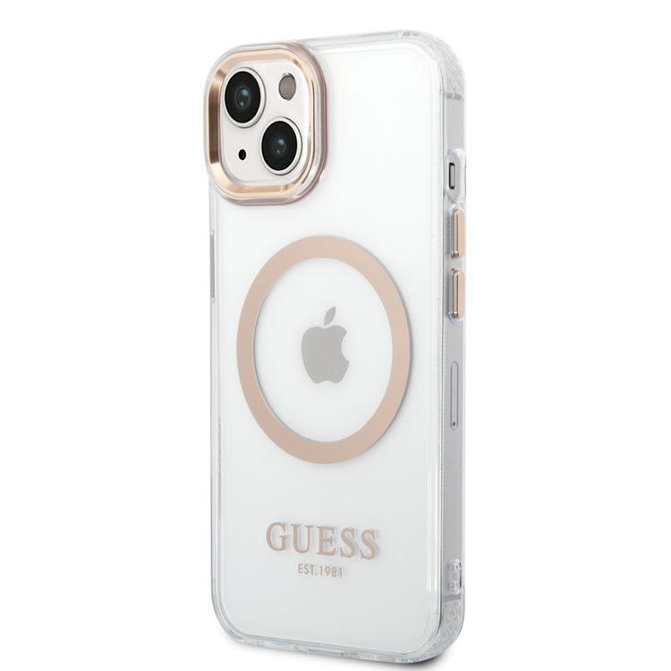 Guess Magsafe Compatibility Transparent Outline iPhone 14 Compatibility - Gold
