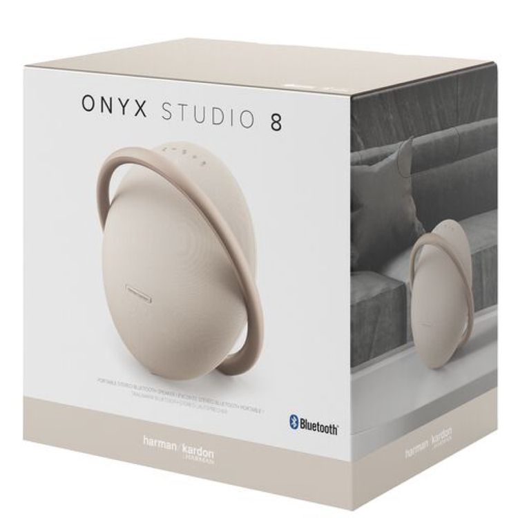 Harman Kardon Portable Bluetooth Speaker Onyx Studio 8 with Elegant Design, Self-Tuning, Eco-friendly Materials, Built-in Dual Microphone, Stereo Sound with Two Speakers - Rose