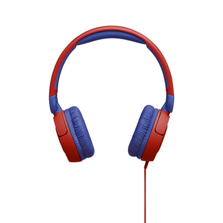 JBL Junior 310 Wired Kids Headphones with Built-In Microphone, Comfortable Fabric Headband, Tangle Free Cable - Red