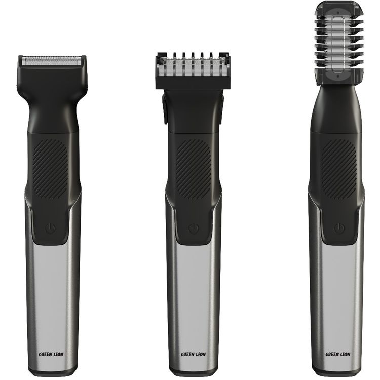 Green Lion 3-in-1 Expert Hair Trimmer & Shaver, 1.5 Hours Working Time, 1-10 mm Adjustable Comb, Corded & Cordless Use, Travel Lock, Digital Display, 600mAh Battery, 5W Power - Gray