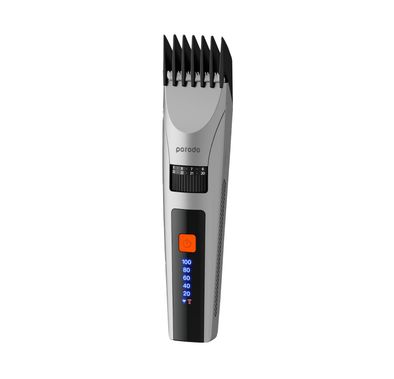 Porodo Lifestyle Cordless Hair Clipper with All-in-One Grooming Kit, 1200mAh Battery Capacity, Stainless Steel & Ceramic Blades Material, 90 Minutes Working Time, 120 Minutes Charging Time, Digital Display - Gray