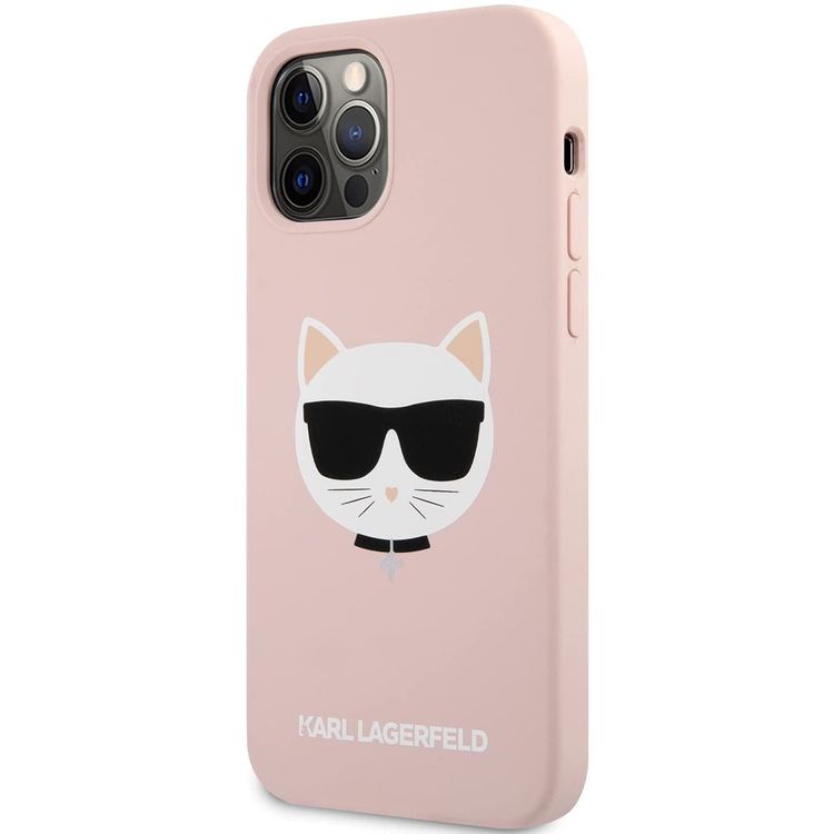 Karl Lagerfeld Silicone Hard Case Choupette Head for iPhone 12 / 12 Pro (6.1") - Pink