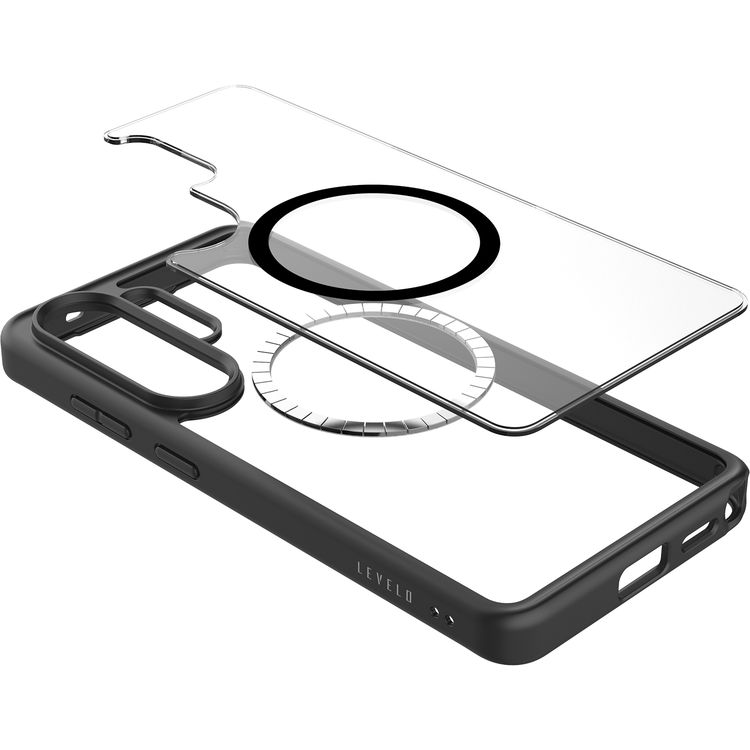 Levelo Solo MagSafe Matte Case for Samsung S26 Ultra, 3H Anti-Scratch Coating, Shock-Resistant Bumper, Raised Bezels for Camera & Screen, Drop Protection - Black