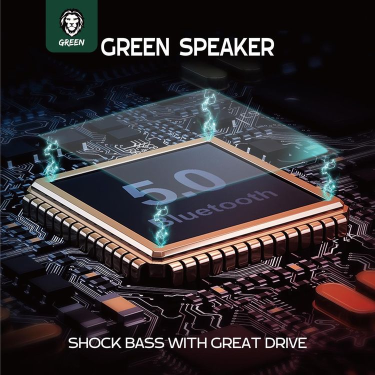 Green Lion Milan HiFi Smart Wireless Bluetooth Speaker, Musical Glass 3G Speaker, Simple & Excellent Sound, Shock Bass with Great Drive - Black