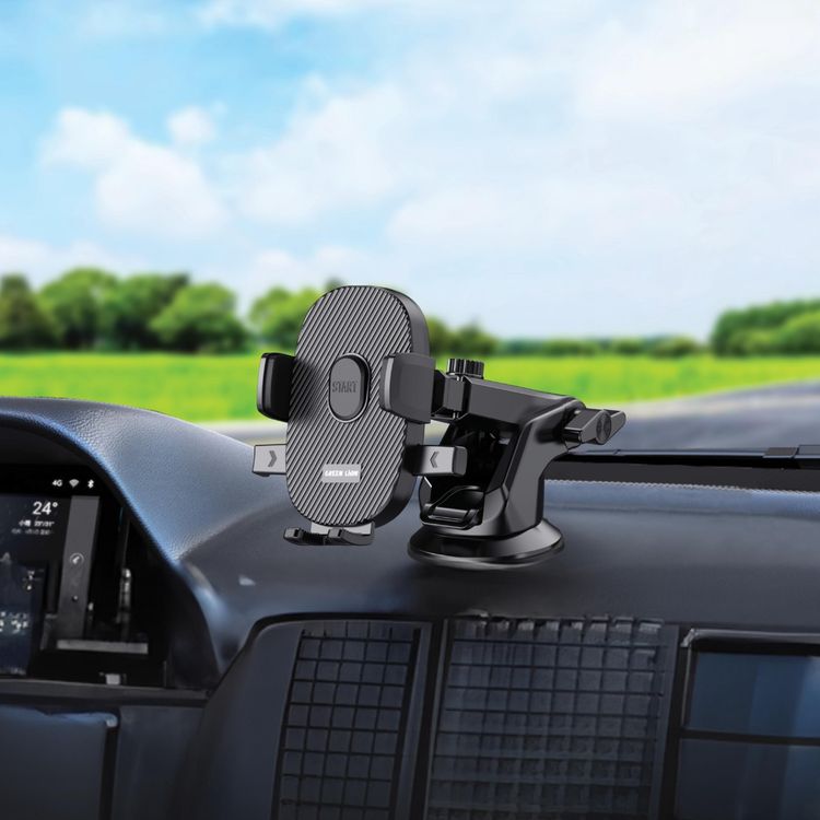 Green Lion Universal Car Phone Holder, Secure & Stable, Easy Installation, 360° Rotation  - Black