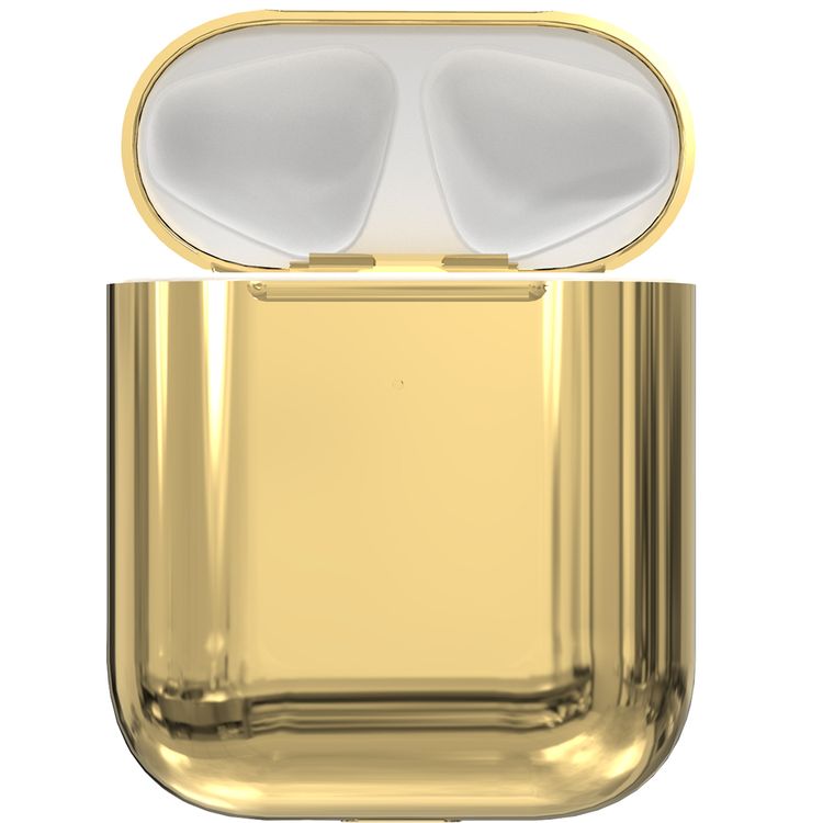 Porodo Soundtec Pure Sound Wireless Earbuds with Wireless Charging Compatibility, Bluetooth Version 5.0, Touch Control, Single-Sided Use Enabled, Optical Sensors - Gold