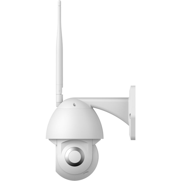Powerology Advanced Outdoor Camera with 360-degree Viewing Angel, Full-color Night Vision, Auto-tracking, Motion Sensor, 3MP Resolution, Real Time Monitoring, 12 LED Lights, IP65 Waterproof - White