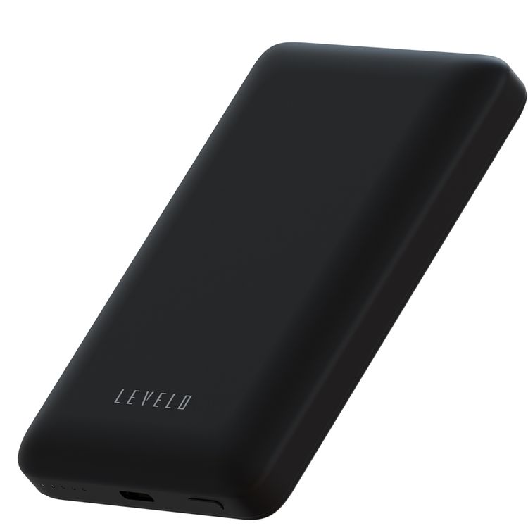Levelo Vence 10000mAh Power Bank with Qi2.2 Technology, 25W Wireless Charging, Type-C Input & Output Port, Ultra-Strong Magnets, Pocket-Friendly, Travel-Ready, Type-C to Type-C Cable Included, Fast Charging, Ultra-Compact Design, Consistent Power - Black