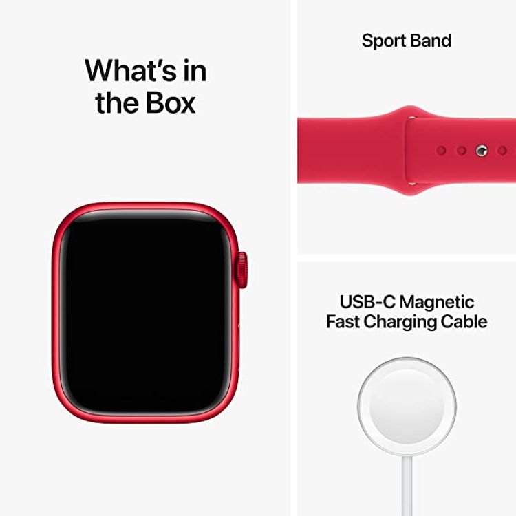 Apple watch series 8 (GPS + Cellular) - Red Aluminum Case, Red Sport Band - 45 MM