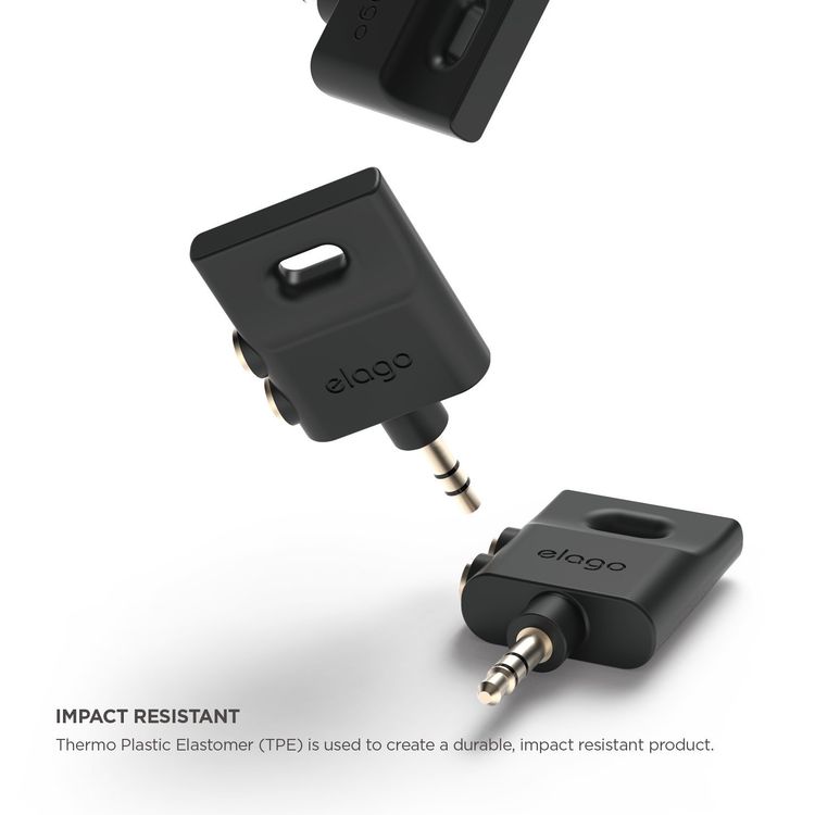 Elago Keyring Headphone Splitter for iPhone, iPad, iPod, Galaxy and Any Portable Device with 3.5mm,  Jean Indigo