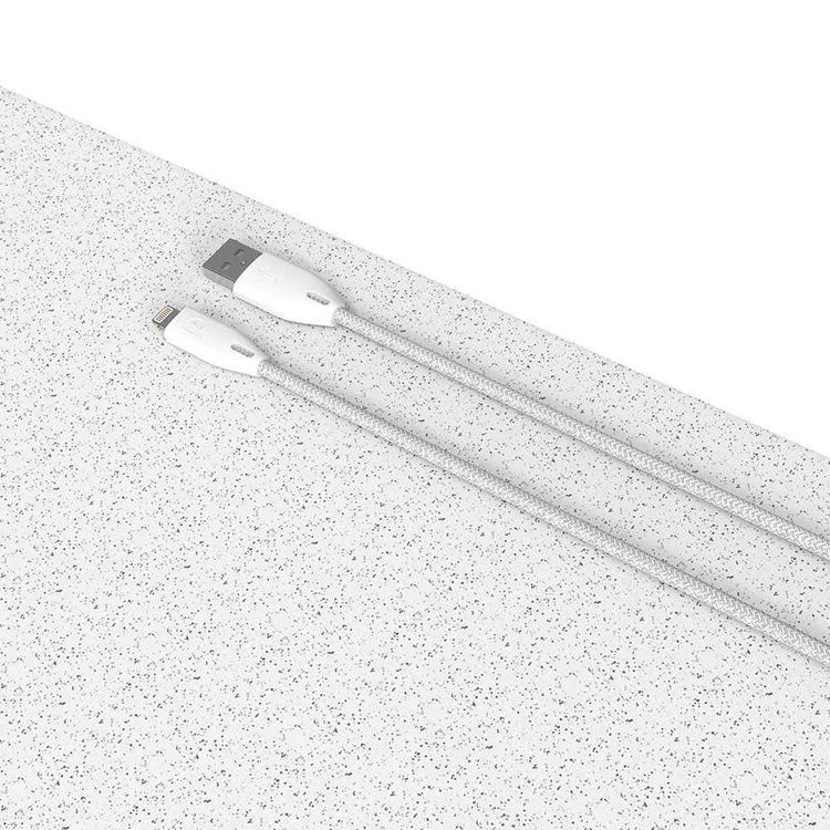 Powerology iPhone Charging Cable, [Apple MFi Certified] braided USB-A To Lightning Cable 1.2 meter / 4 feet with iPhone 12 Pro Max/12 Mini/12, 11 Pro Max/11 Pro/11, XS Max/XS/XR/X, 8 Plus/8 (White)