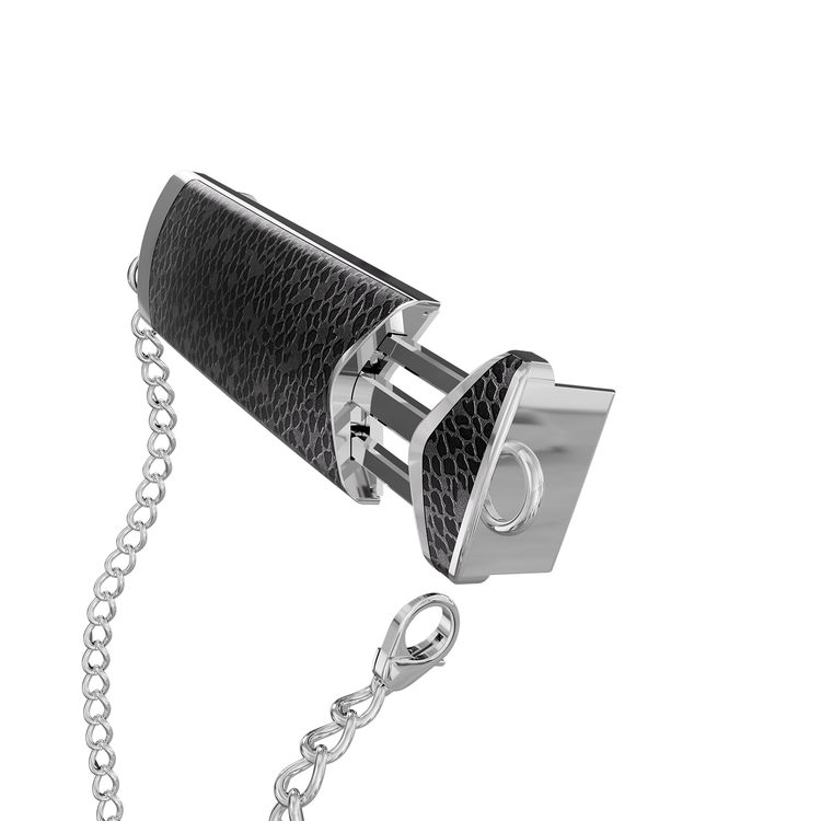 Levelo Lana Crossbody Chain Back Clip Phone Holder with Aluminum Material, 1.2m Chain Length, Anti-Corrosion Chain, Universal Compatibility - Black