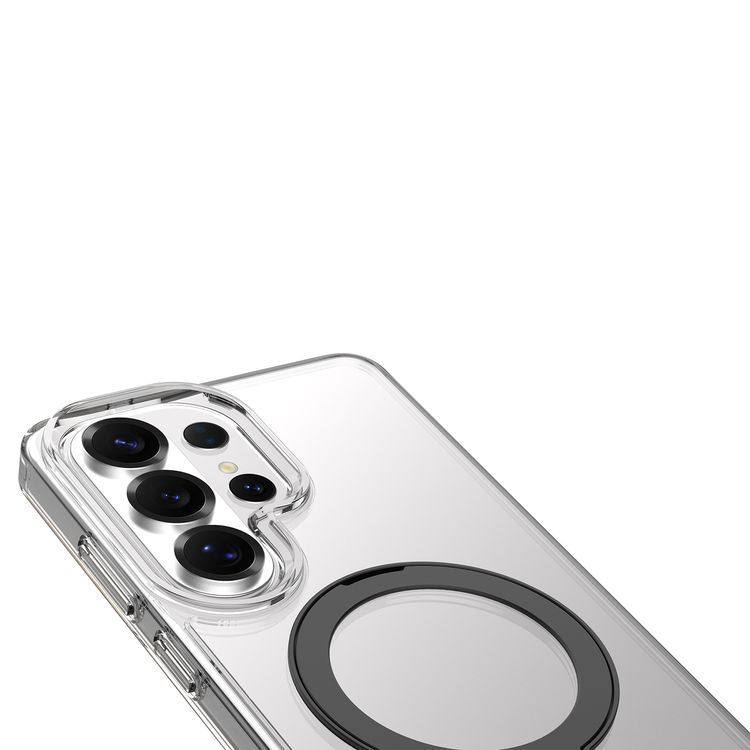 Levelo Verona MagSafe Kickstand Hybrid Case for Samsung S26 Ultra, Shock-Resistant Bumper, Multi-Functional Ring Kickstand, Drop protection - Clear